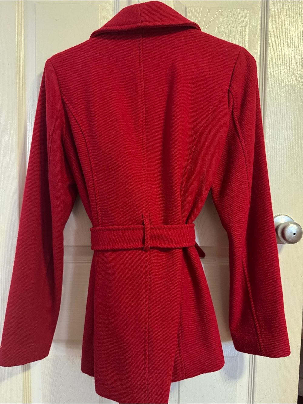 Mexx Red Belted Trench Coat with Shawl Collar - Picture 4 of 5